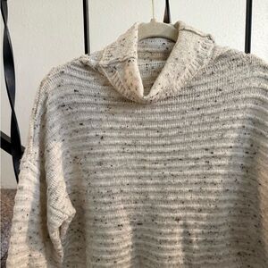 Madewell Speckled Cream Turtleneck Sweater